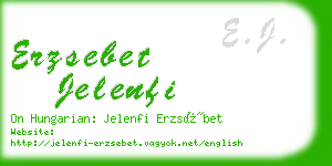 erzsebet jelenfi business card